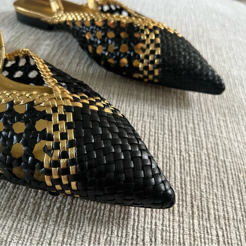 Sandro Black and Gold Flats - Picture 5 of 9